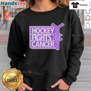 Nice Hockey Fights Cancer sweatshirt for hockey lovers, showcasing a trendy design supporting cancer awareness.