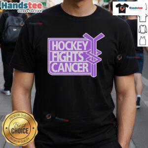 Nice Hockey Fights Cancer T-Shirt for hockey lovers, showcasing support for cancer awareness and a trendy design.
