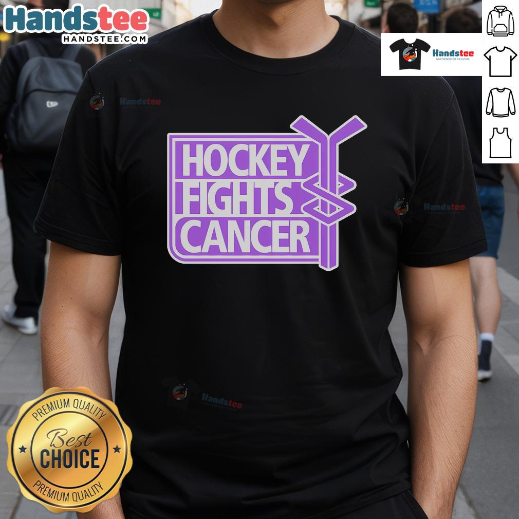 Nice Hockey Fights Cancer T-Shirt for hockey lovers, showcasing support for cancer awareness and a trendy design.