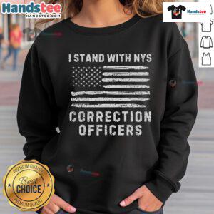 Nice I Stand With NYS Correction Officers sweatshirt showcasing support for NYS COs in a stylish design.