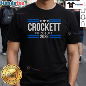 Jasmine Crockett 2028 T-Shirt featuring a bold design for her presidential campaign, promoting Nice Jasmine Crockett for President.