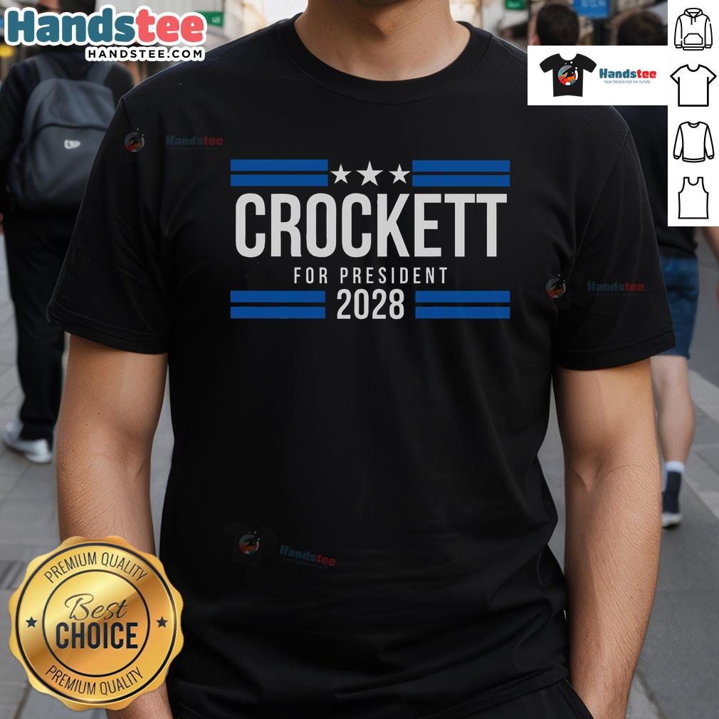 Jasmine Crockett 2028 T-Shirt featuring a bold design for her presidential campaign, promoting Nice Jasmine Crockett for President.