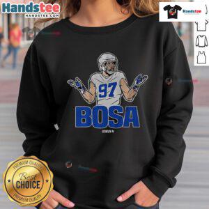 Nice Joey Bosa Buffalo Shrug Sweatshirt featuring a stylish design for fans of the NFL star and sports apparel.