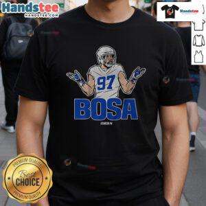 Nice Joey Bosa Buffalo Shrug T-Shirt featuring bold graphics, perfect for fans of the NFL and San Diego Chargers.