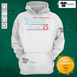 Nice Legalize Cocaine 25 Hoodie featuring bold graphic design, perfect for casual streetwear enthusiasts.
