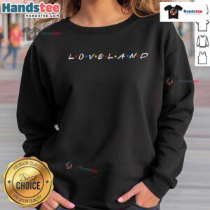 Cozy Nice Loveland Friends Sweatshirt displayed on a wooden table, perfect for casual outings and showcasing friendship.