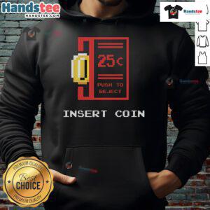 Alt Text: Retro 8-bit hoodie featuring a 'Nice Mario Coin' graphic with a coin insert push-to-reject design.