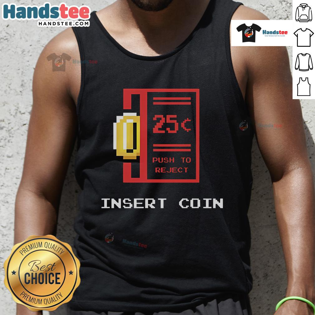 Retro 8-bit tank top featuring a Nice Mario coin insert design, perfect for gaming enthusiasts and nostalgic fans.