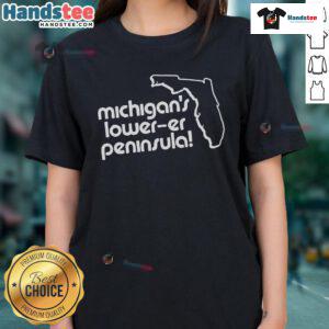 Nice Michigan's Lower Peninsula Ladies Tee showcasing a stylish design perfect for outdoor activities in Michigan.