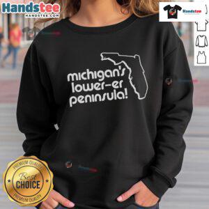 Cozy 'Nice Michigan's Lower Peninsula' sweatshirt featuring a vibrant design, perfect for showcasing Michigan pride.