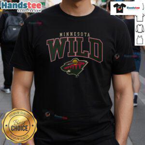 Nice Minnesota Wild Classic Arched Logo T-Shirt featuring the iconic team logo in bold colors on a comfortable fabric.
