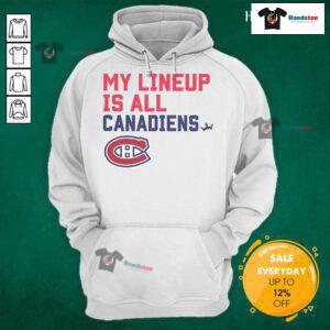 Nice Montreal Canadians My Lineup Hoodie featuring team logo and vibrant colors, perfect for fans and casual wear.