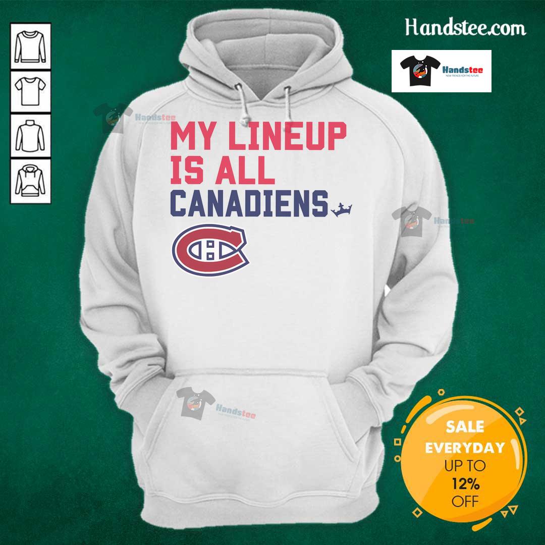 Nice Montreal Canadians My Lineup Hoodie featuring team logo and vibrant colors, perfect for fans and casual wear.
