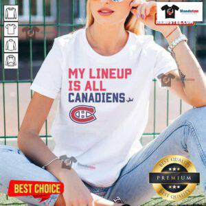 Stylish Nice Montreal Canadiens My Lineup ladies tee featuring vibrant team colors and logo for passionate fans.