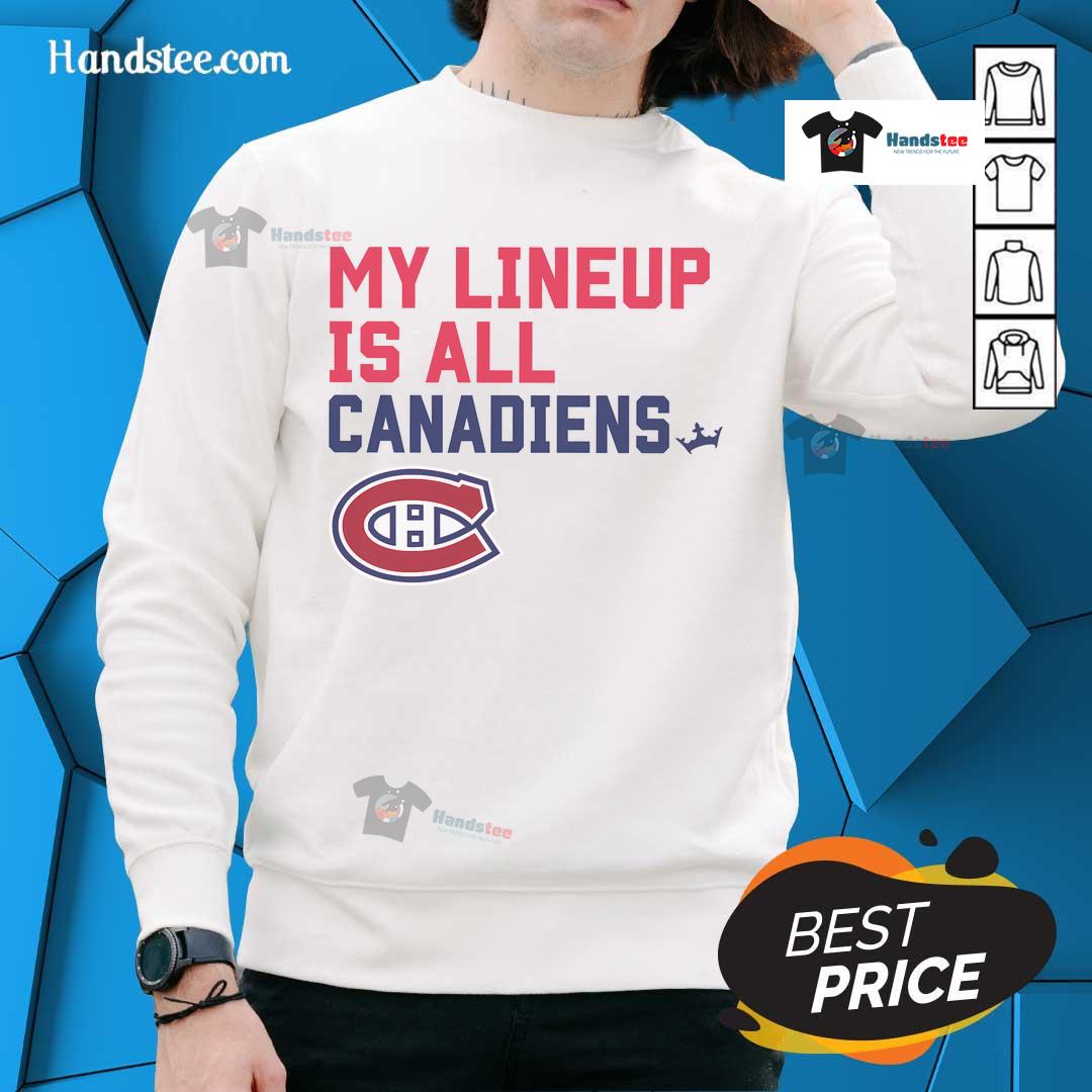 Nice Montreal Canadiens My Lineup sweatshirt in red, featuring team logo and stylish design for fans.