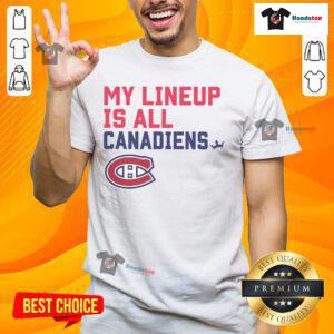 Nice Montreal Canadiens My Lineup T-Shirt featuring the team's logo, perfect for fans and casual wear.