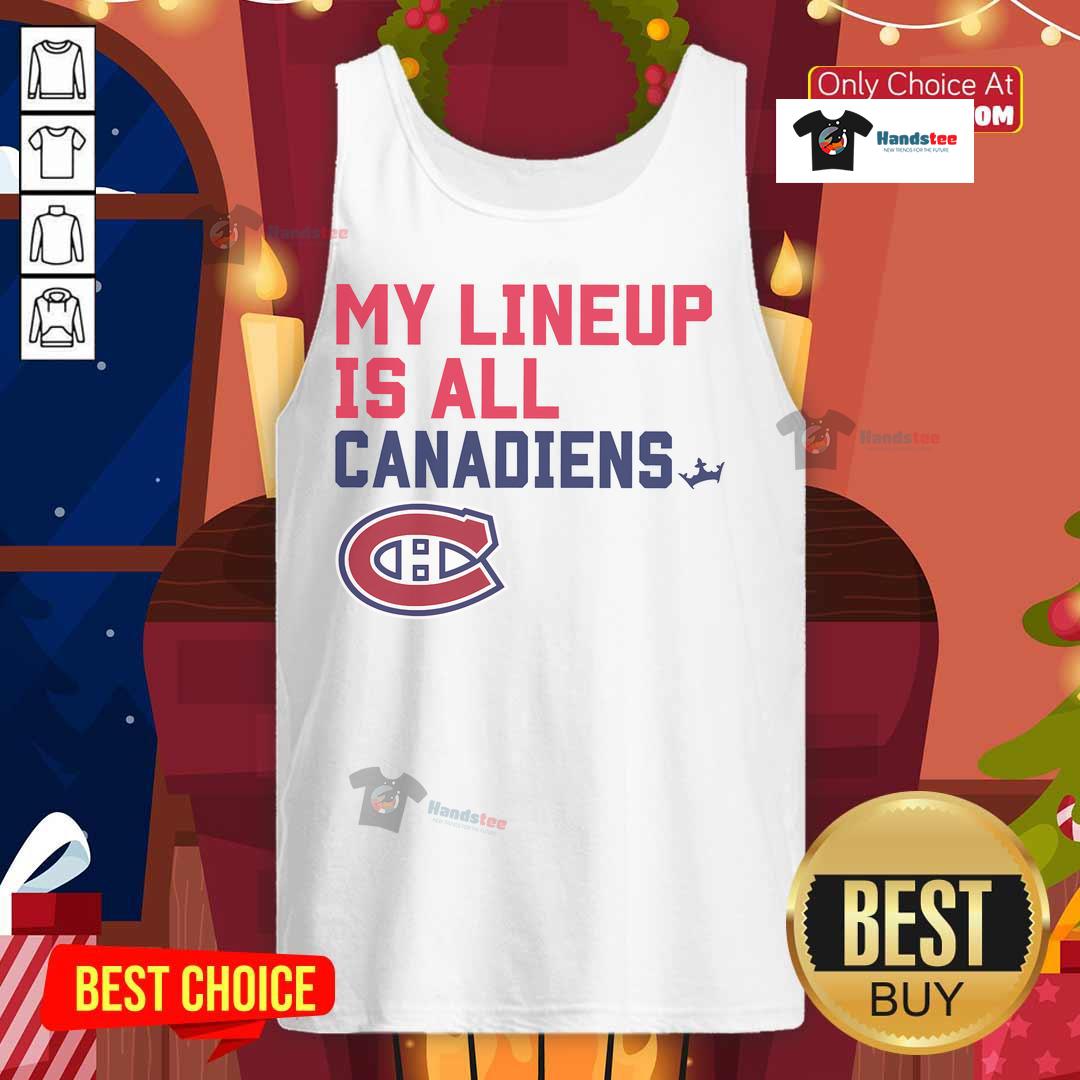 Stylish Nice Montreal Canadiens My Lineup tank top featuring team colors and logo for hockey fans.