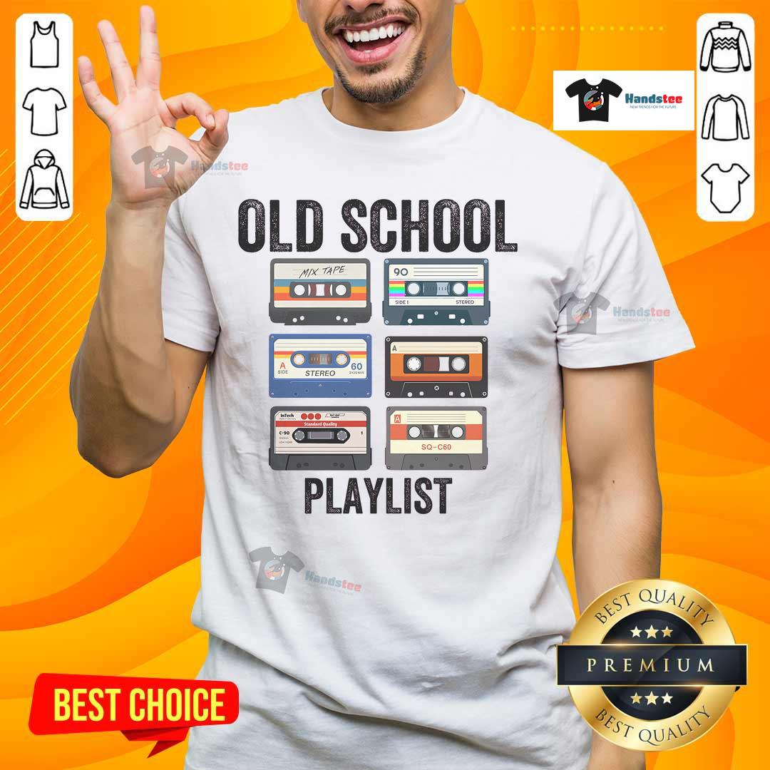 Vintage cassette tapes on a retro t-shirt, celebrating nostalgic 70s and 80s music with a nice old school playlist design.