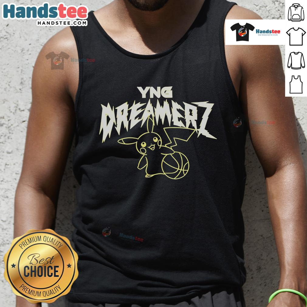 Nice Pokemon YNG Dreamerz Pikachu tank top featuring vibrant Pikachu design, perfect for fans of the iconic franchise.
