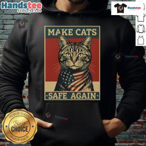 Vintage hoodie with 'Make Cats Safe Again' slogan for the Nice Presidential Election, featuring a stylish and cozy design.