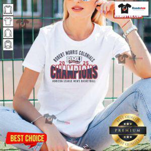 2025 Horizon League Tournament Champions tee featuring Nice Robert Morris Colonials Men's Basketball design.