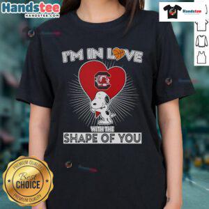 Ladies tee featuring 'I'm In Love With The Shape Of You' design for South Carolina Gamecocks fans.