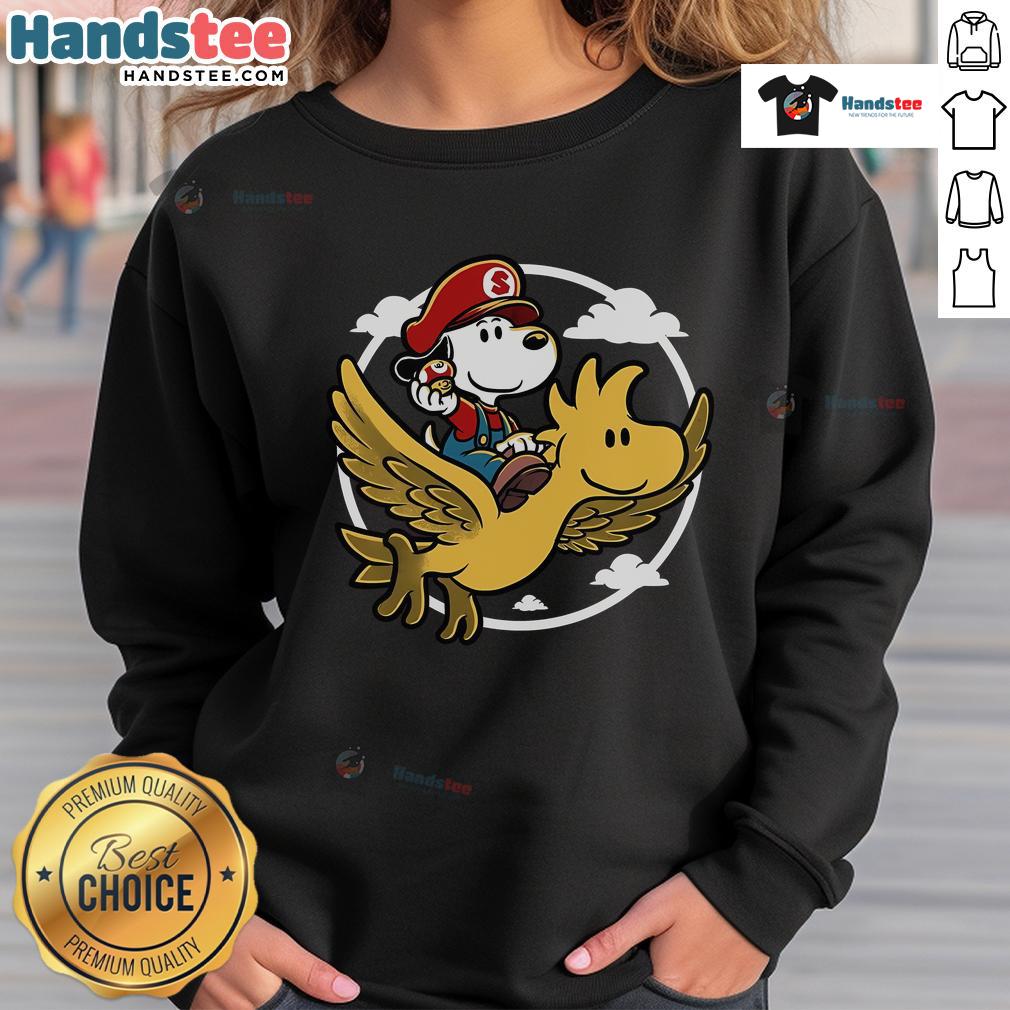 Cozy Nice Super Beagle Bros sweatshirt featuring playful beagle graphics, perfect for dog lovers and gamers alike.