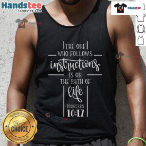 Stylish Nice tank top featuring 'The One Who Follows Instructions is on the Path of Life' design, perfect for casual wear.