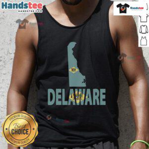 Vintage Delaware State 'I Love Delaware' tank top design showcasing state pride in a stylish and comfortable style.