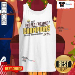 Nice Western Michigan Broncos Fanaticity 2025 Frozen Faceoff Champion tank top in blue, perfect for game day attire.