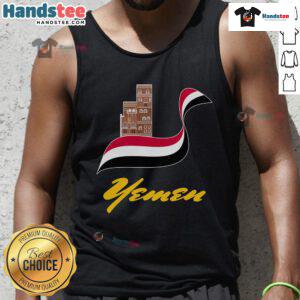 Stylish tank top featuring the Yemen flag design, perfect for showcasing pride in Yemen's culture and heritage.