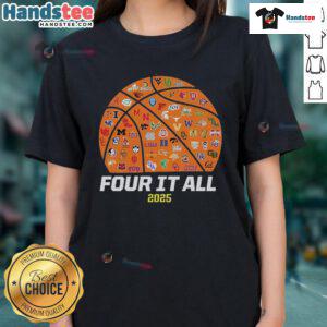 Official 2025 NCAA Women's Basketball Tournament March Madness Catch & Shoot Ladies Tee in vibrant colors, perfect for fans.