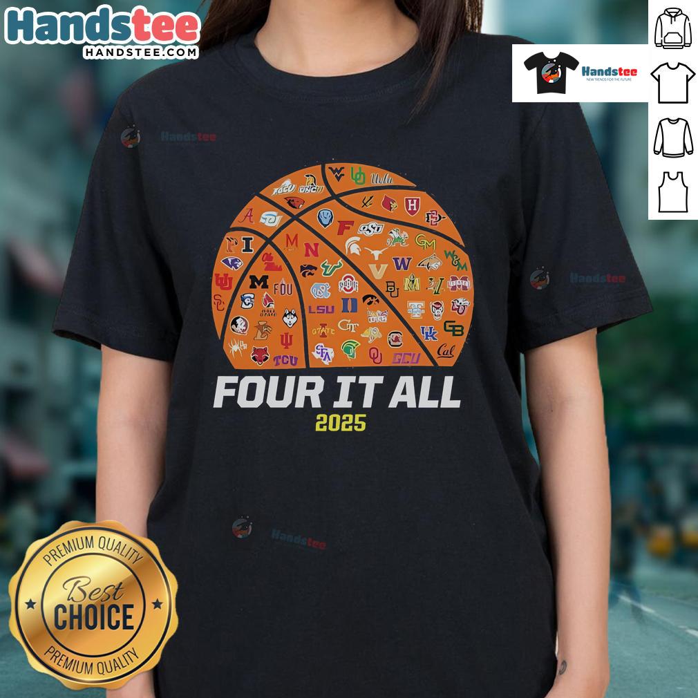 Official 2025 NCAA Women's Basketball Tournament March Madness Catch & Shoot Ladies Tee in vibrant colors, perfect for fans.
