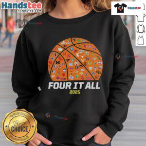 Alt Text: Official 2025 NCAA Women's Basketball Tournament March Madness sweatshirt featuring a stylish catch and shoot design.