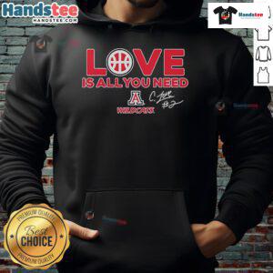 Official Arizona Wildcats Caleb Love hoodie featuring team colors and logo, perfect for fans and stylish comfort.