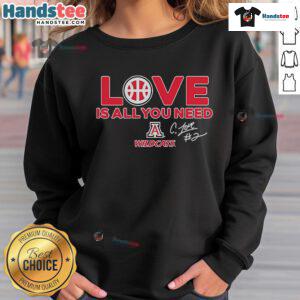 Official Arizona Wildcats Caleb Love sweatshirt featuring team colors and logo, perfect for fans and game day wear.