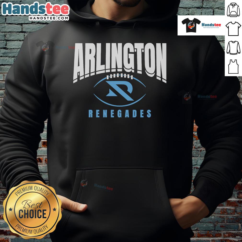 Official Arlington Renegades Football Outline Logo Hoodie featuring a bold design for fans of the XFL team.