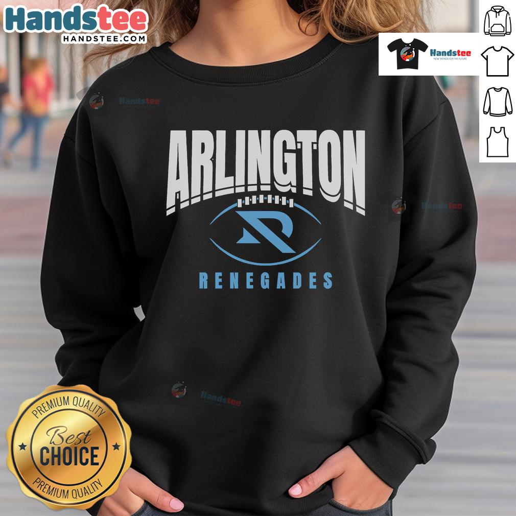 Official Arlington Renegades Football Outline Logo Sweatshirt featuring the team's logo on a cozy fabric.