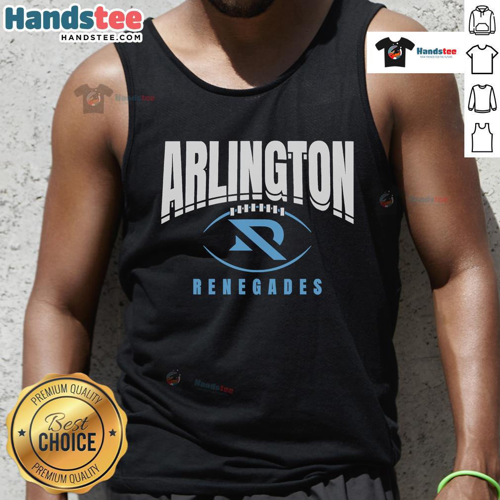 Official Arlington Renegades football outline logo tank top design featuring team colors and bold graphics.
