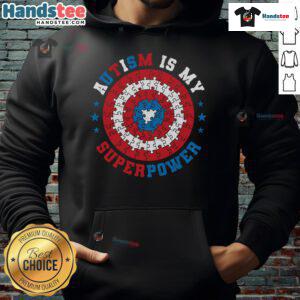 Official Autism Is My Superpower Awareness Inspiration Hoodie in vibrant colors, promoting autism awareness and positivity.