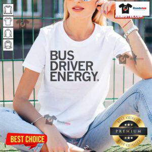 Official Bus Driver Energy Grey Ladies Tee featuring a stylish design for bus drivers and enthusiasts, perfect for casual wear.