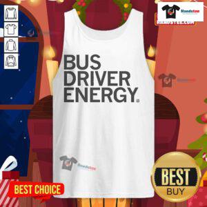 Official Bus Driver Energy Grey Tank Top featuring bold graphic design, perfect for a stylish and comfortable look.