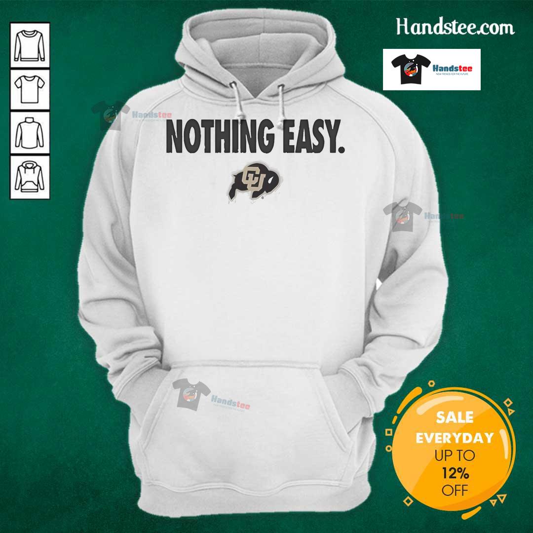 Official Colorado Buffaloes Nothing Easy Hoodie featuring bold team logo and comfortable design for fans.