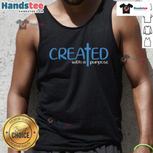Official Created With A Purpose God Faith Jesus Tank Top featuring inspirational design for believers and spiritual enthusiasts.