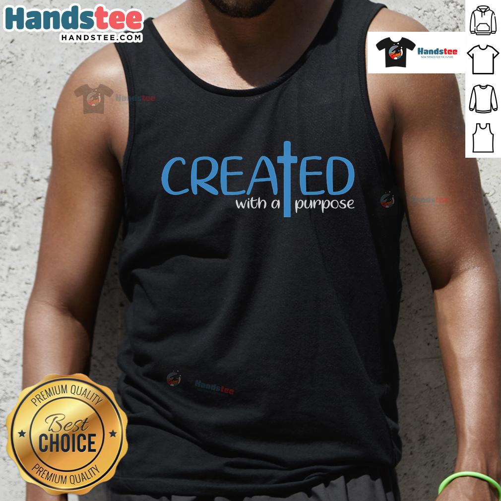 Official Created With A Purpose God Faith Jesus Tank Top featuring inspirational design for believers and spiritual enthusiasts.