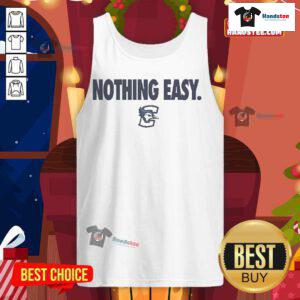 Official Creighton Bluejays Nothing Easy Tank Top in blue, showcasing team logo and sporty design for fans and athletes.