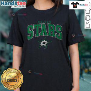 Official Dallas Stars Classic Arched Logo Ladies Tee in stylish design, perfect for fans of the NHL team.