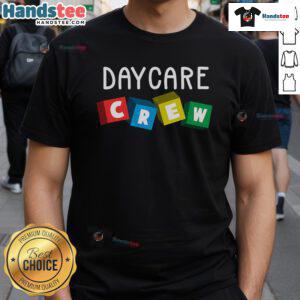 Official Daycare Crew Childcare Provider T-Shirt featuring vibrant design, perfect for dedicated childcare professionals.