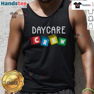 Official Daycare Crew Childcare Provider Tank Top featuring a playful design, perfect for daycare staff and childcare professionals.