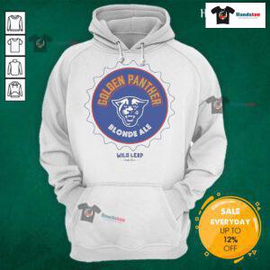 Official Golden Panther Blonde Ale Wild Leap hoodie featuring a stylish design and vibrant colors for beer enthusiasts.